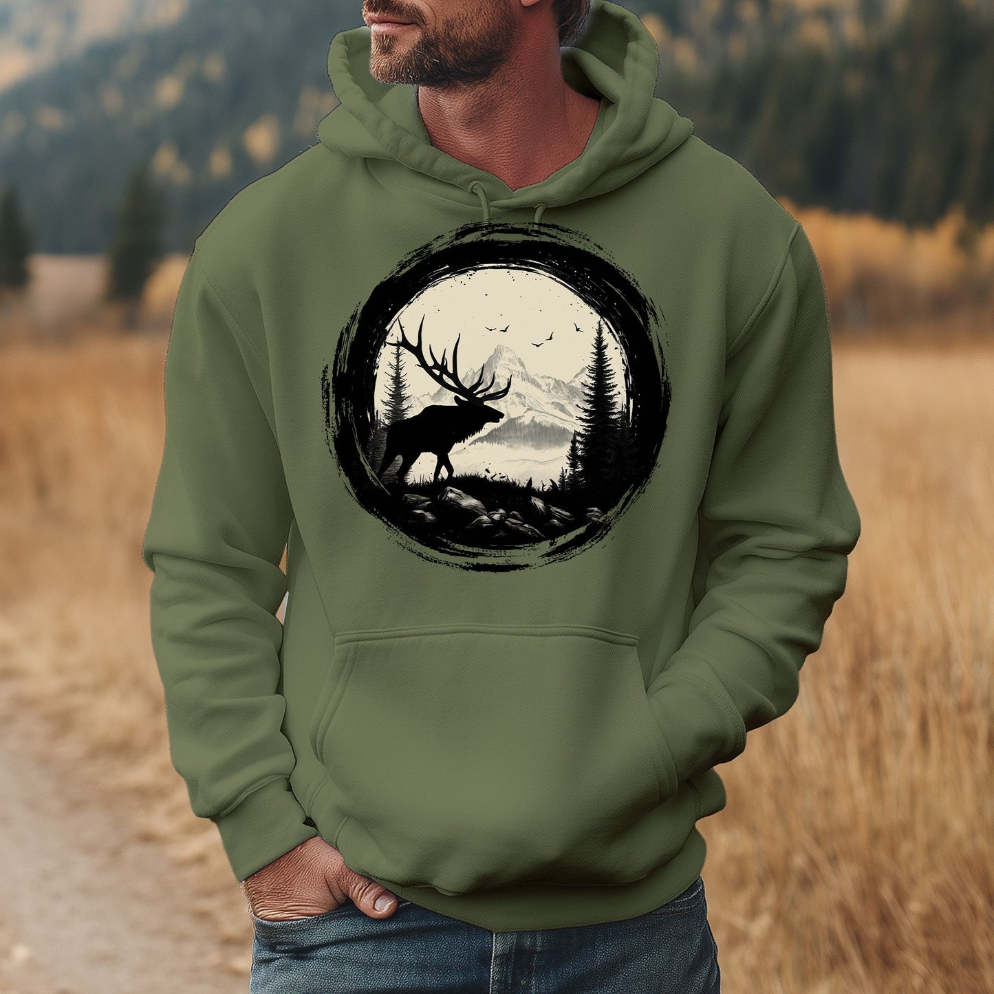 Sir Bull Elk - Unisex Hoodie by Feral Lyfe