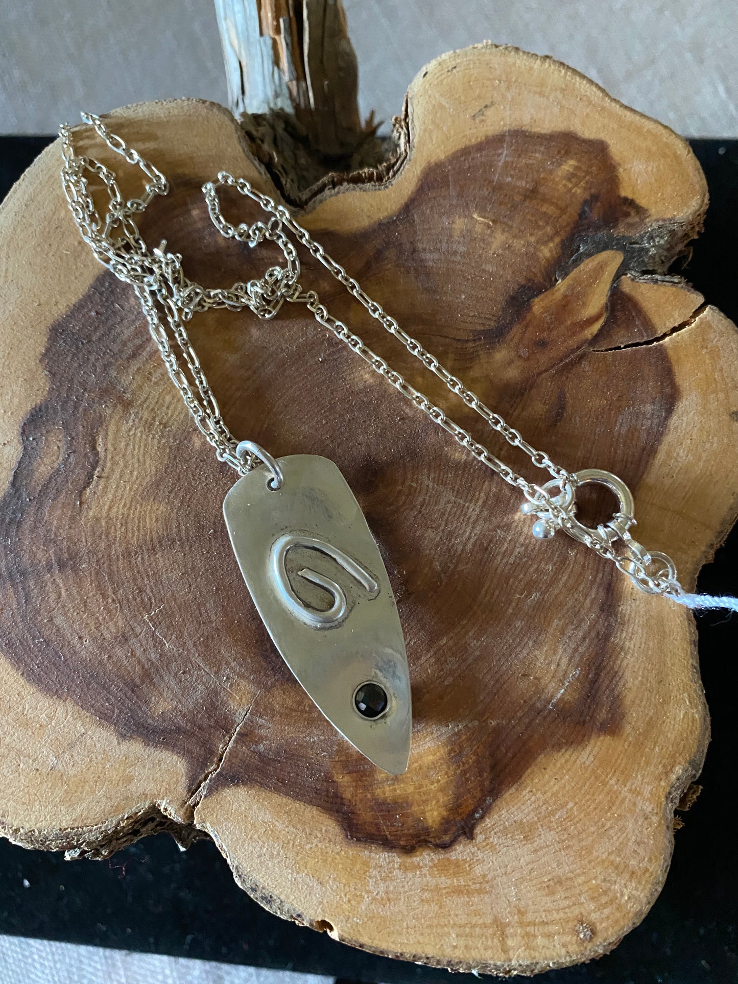 Shield Shape Necklace with Black Onyx 19/02