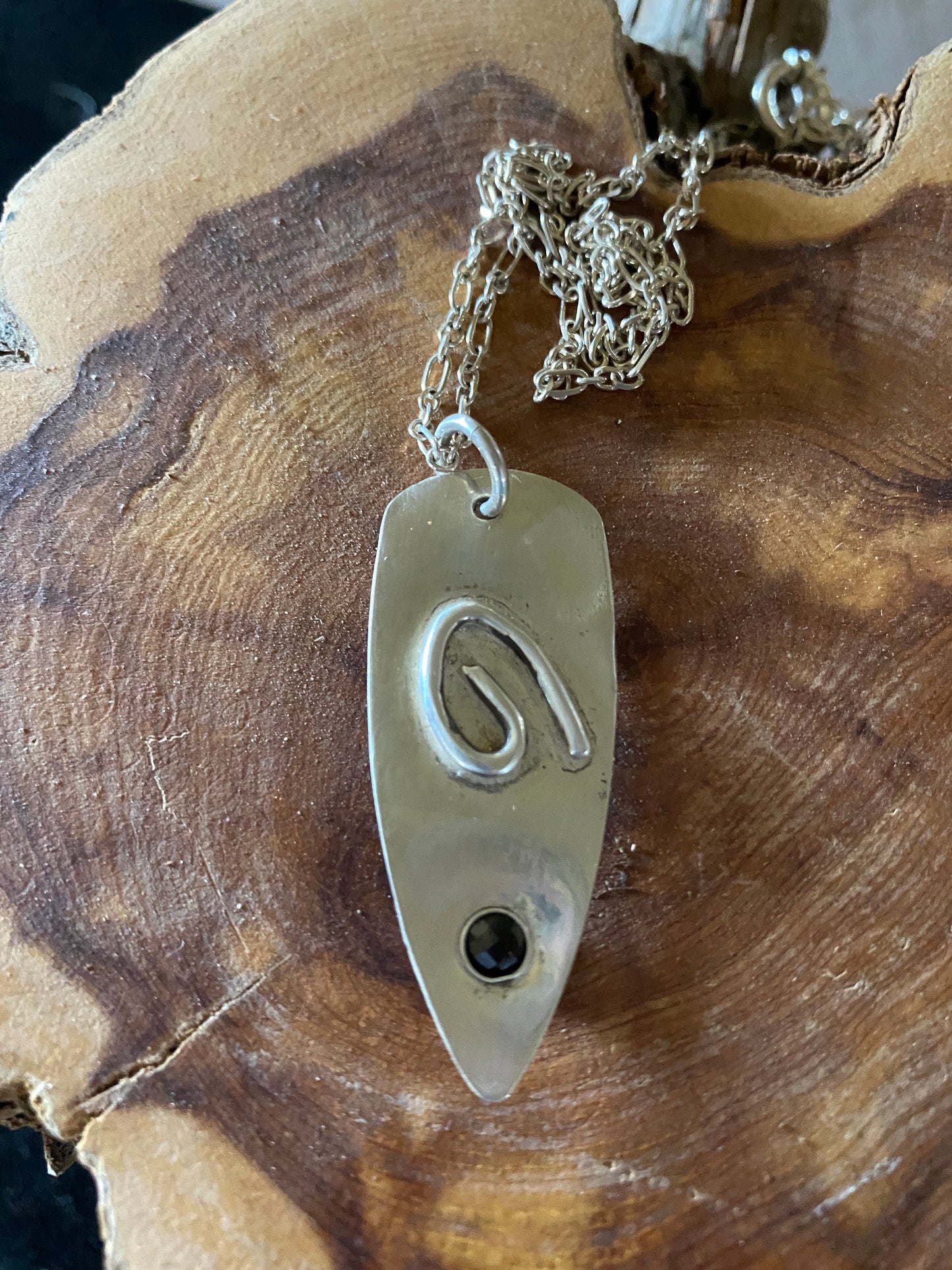 Shield Shape Necklace with Black Onyx 19/02