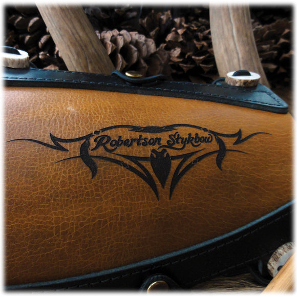 Two-Tone Leather Arm Guard with Robertson Stykbow Engraving