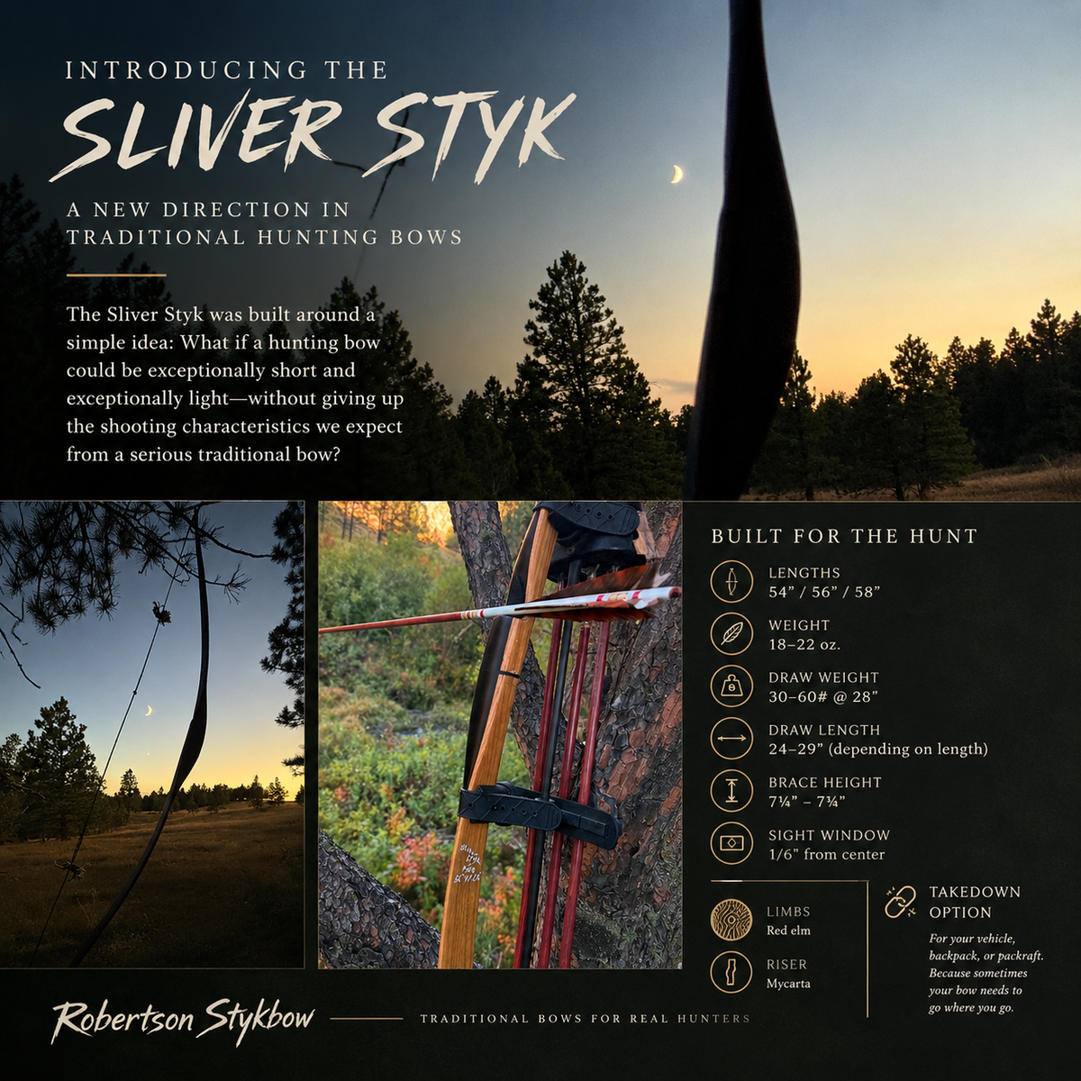 Sliver Styk Takedown Reflex Longbow| 58" 53# | SS-10