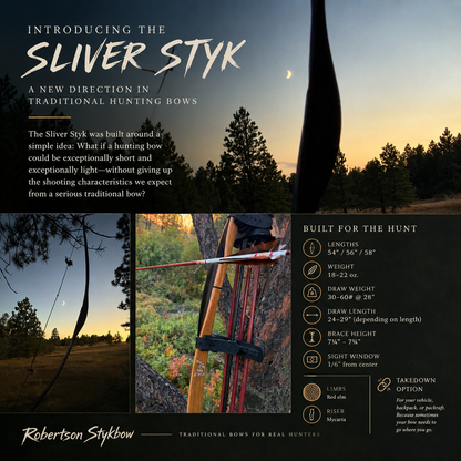 Sliver Styk Takedown Reflex Longbow| 58" 53# | SS-10
