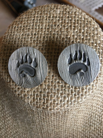 Bear Paw Print Post Earrings 18/50