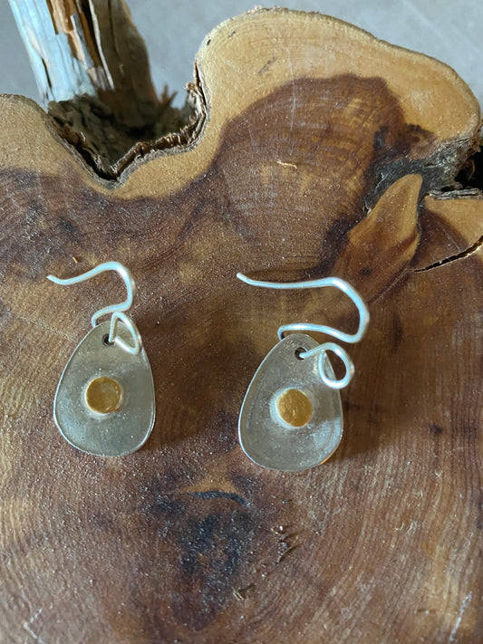 Earrings with Gold Patina Circle 21/17